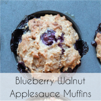Blueberry Walnut Applesauce Muffins